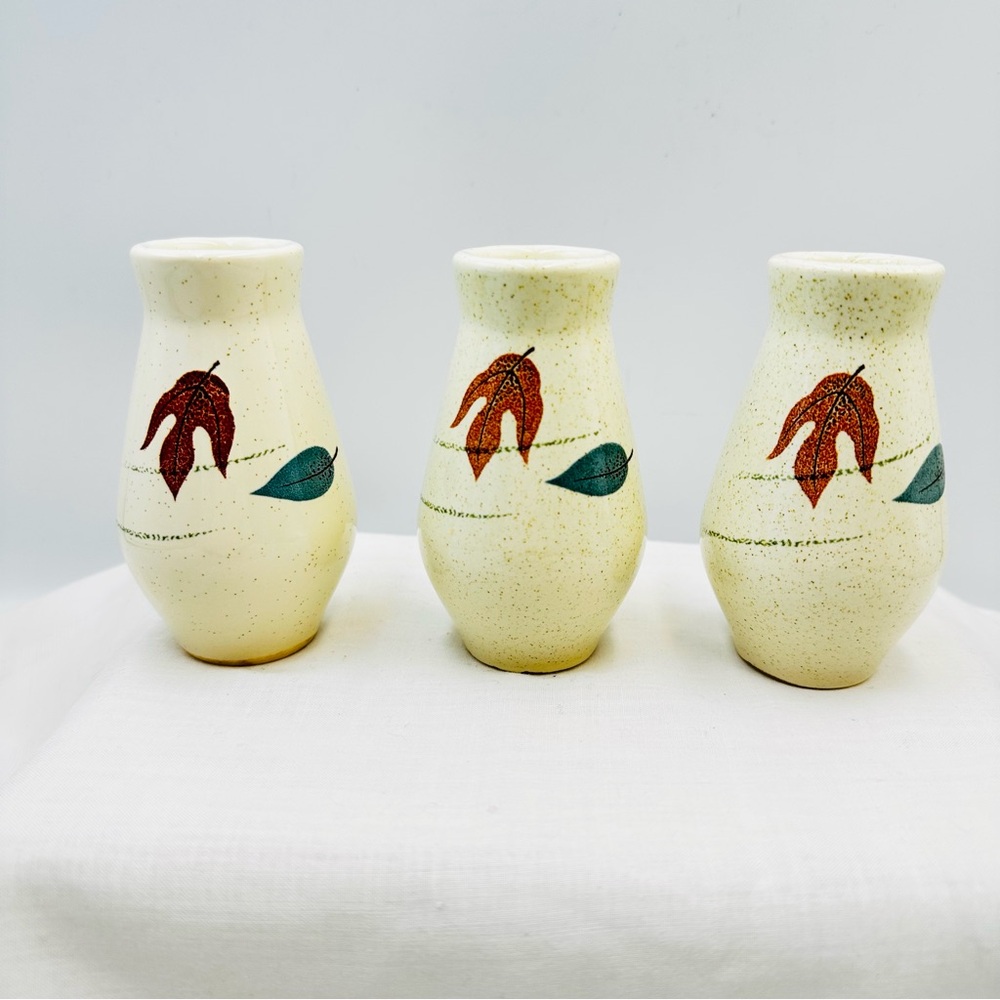 VTG Franciscan Autumn Leaves Pattern Set of 3 Pepper Shakers 2 no stoppers MCM